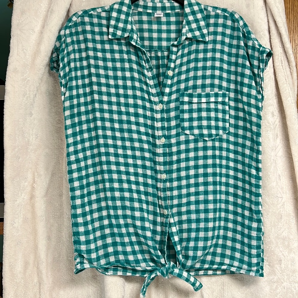 Green Checkered Blouse